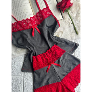 Baby Doll de Renda Short Doll Romantic Camisete Feminino