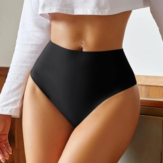 Kit 2 Calcinha Cós Alto Pala Corte Laser Sem Costura Reduz Medidas Lingerie Plus