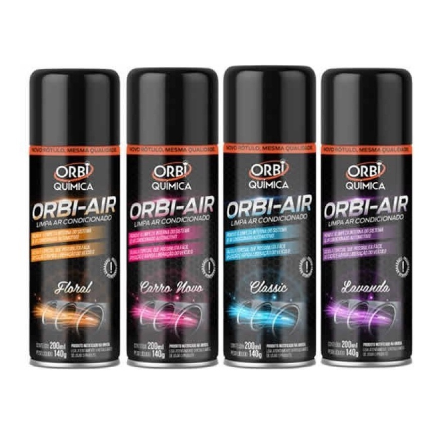 Orbi Limpador Automotivo Higienizar Ar Condicionado Carro Spray Fragrância 200 Ml