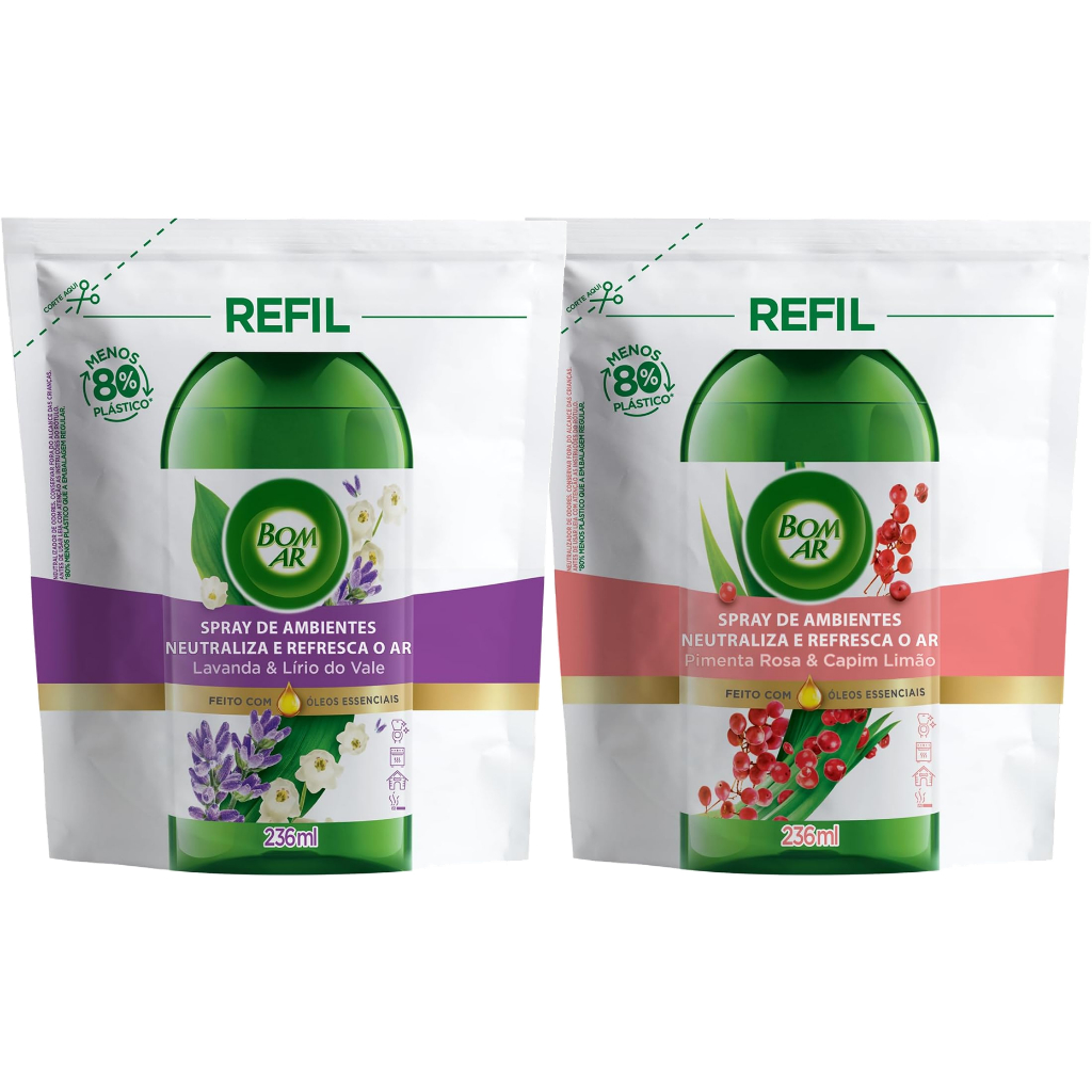 Bom Ar Spray Ambientes Neutraliza e Refresca o Ar (REFIL) em Oferta na Shopee
