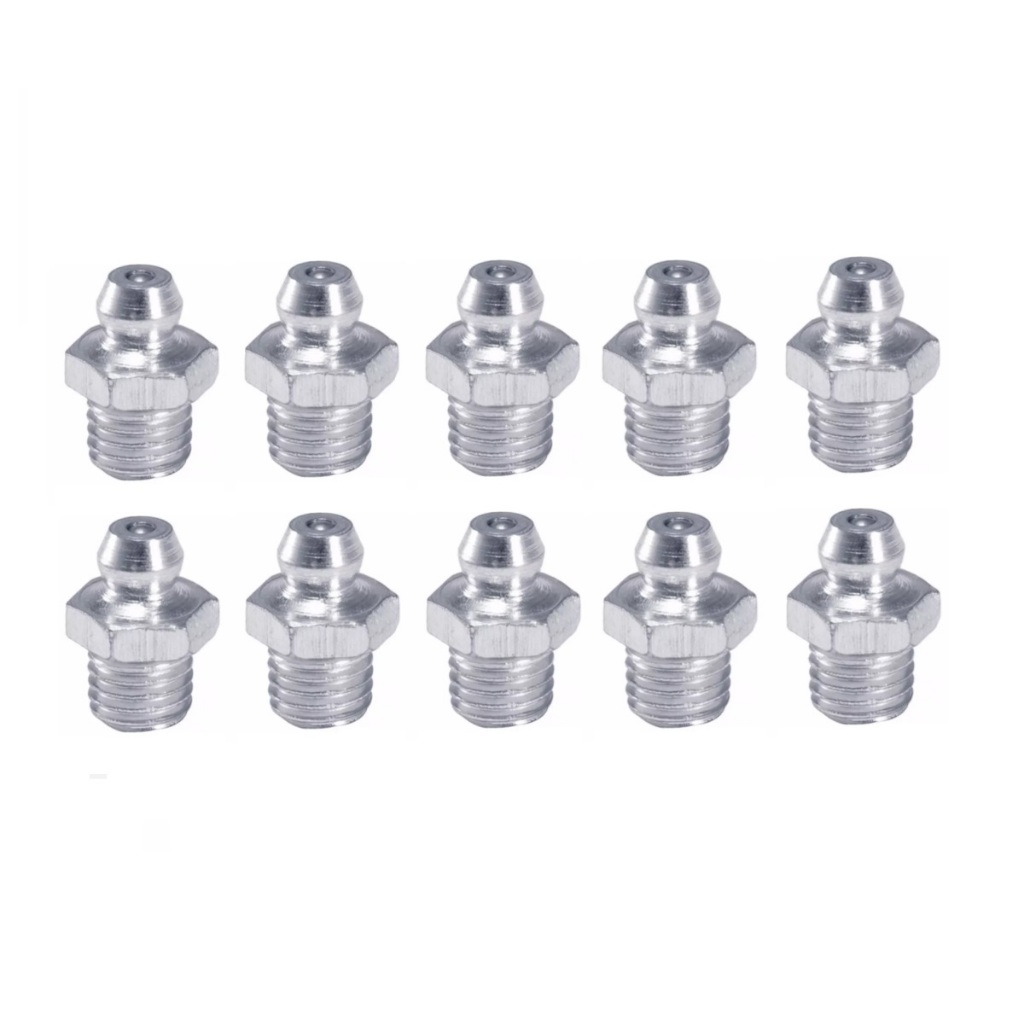 Bico Graxeiro M6 Reto - 6 Mm ( graxeira )- Kit Com 10 Unidades