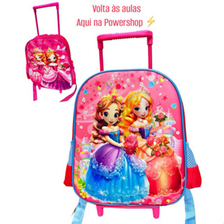 Mochila Escolar Infantil Com Rodinha Menina Bolsa Mochila de Carrinho Baby