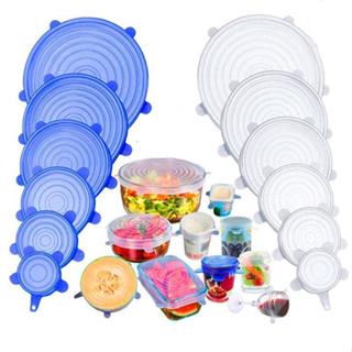 Kit 6 Tampas Panela Silicone Universal Reutilizável Elástica Tampas Silicone Cozinha Geladeira em Oferta na Shopee