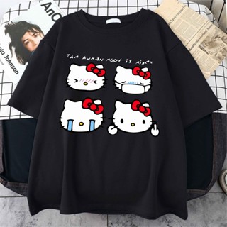 Camiseta Anime Hello Kitty The Human Mood Is Mixed Tumblr Unissex