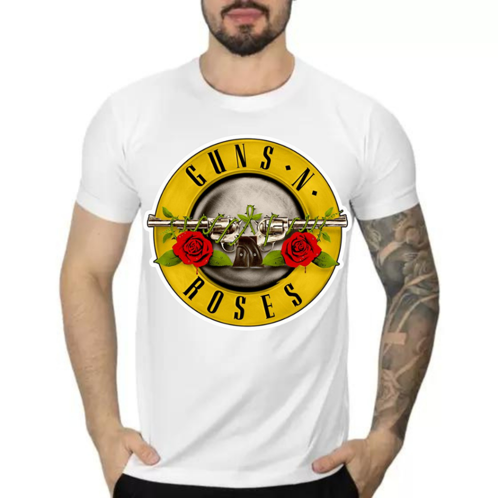 Camisa-camiseta T-shirt Banda Guns N' Roses Blusa unissex Alx Slash Duff Izzy 100% poliester Envio Rapido