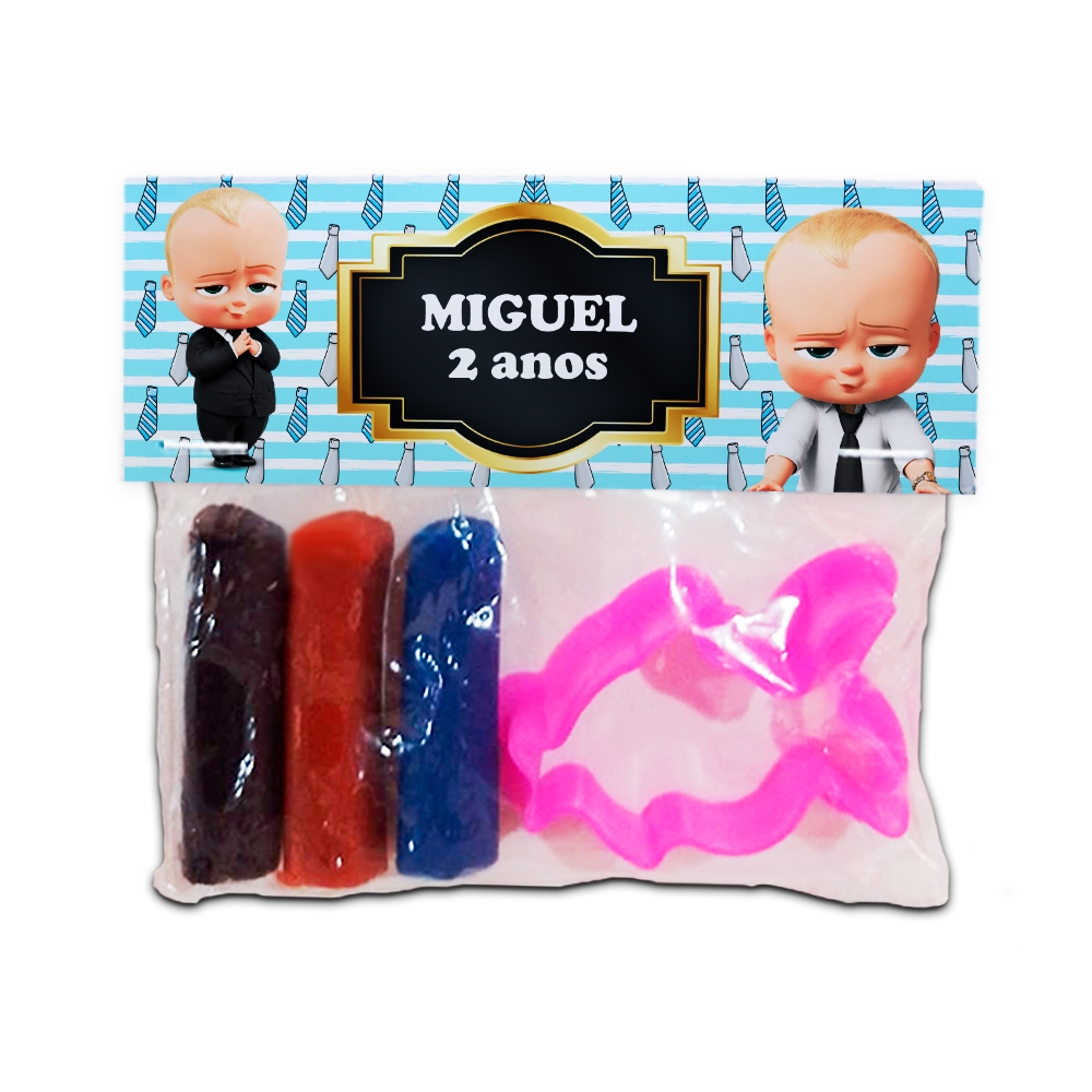 Massinha com Cortador Personalizados Para Aniversário Festa Infantil Poderoso Chefinho