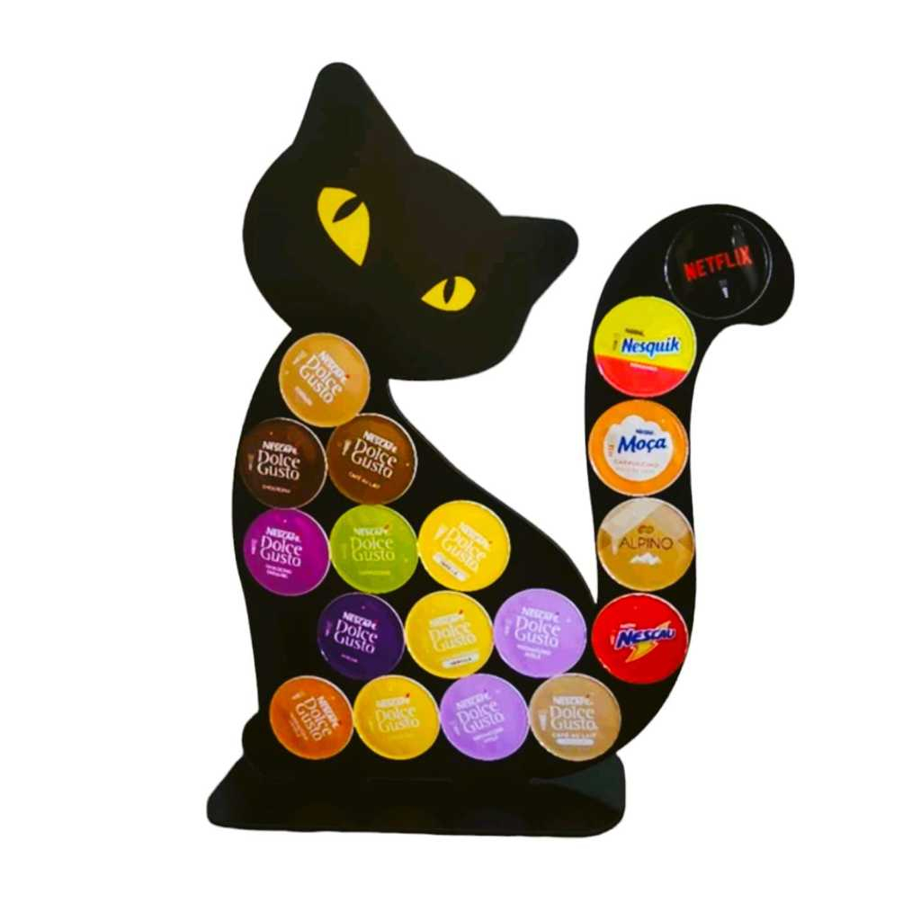Porta Cápsula - Café Dolce Gusto - Gato Com Base - Mdf em Oferta na Shopee