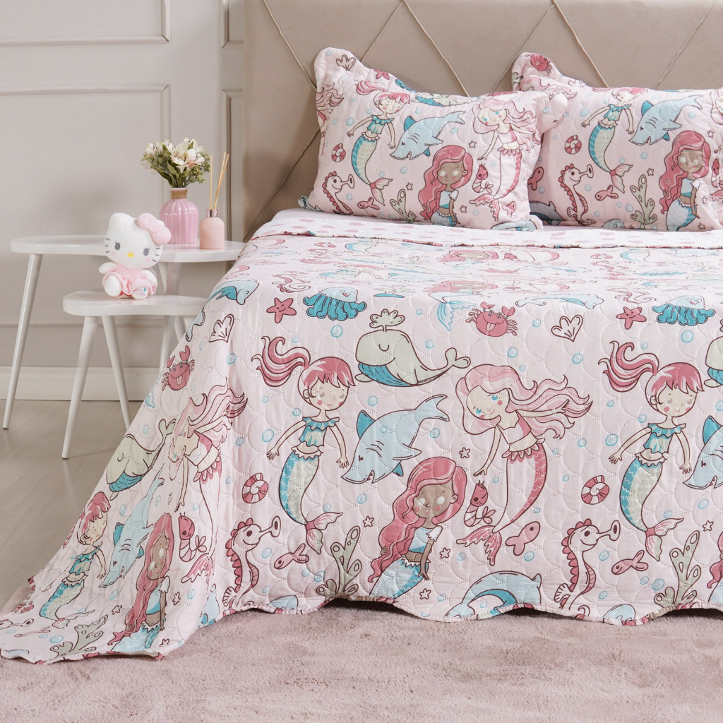 Kit Cobre Leito Colcha Infantil Tamanho Casal Com Porta Travesseiro Kids - Bene Casa · foto 2