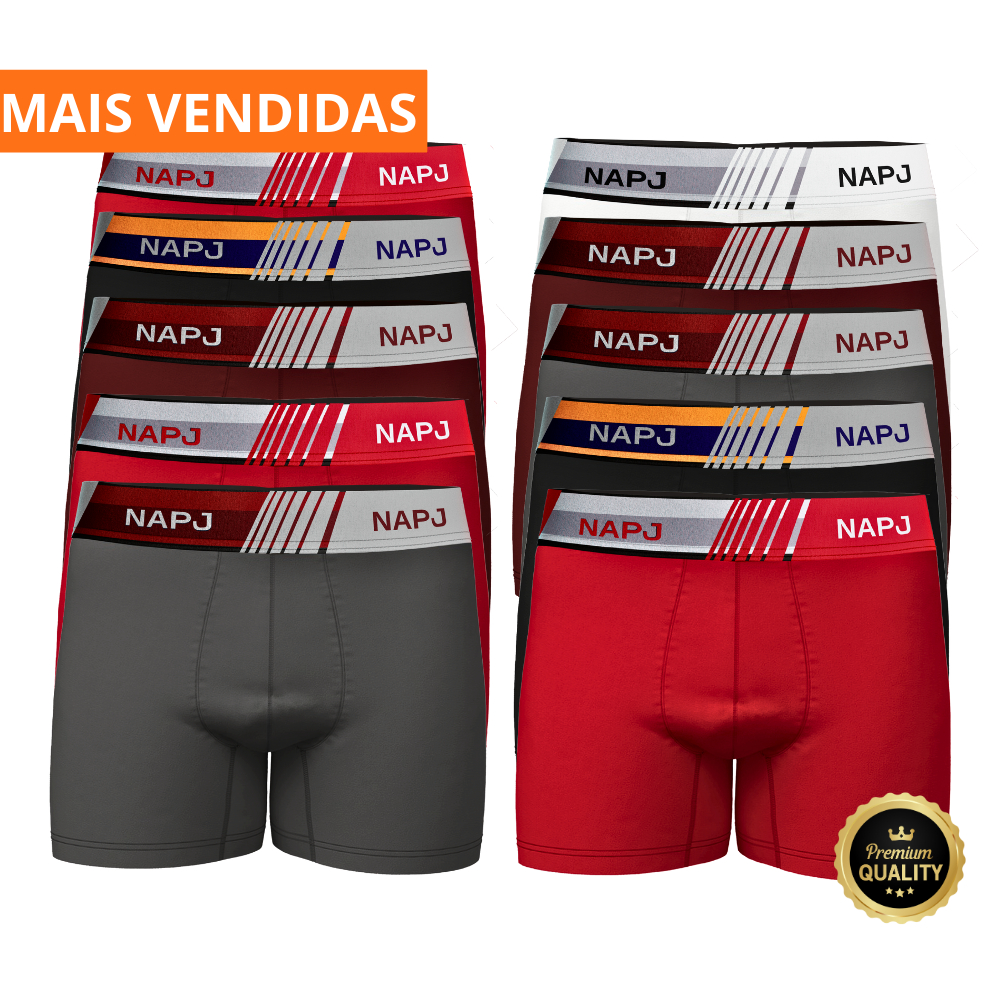 Kit com 10 cueca masculino Boxer Microfibra adulto original super Promoção