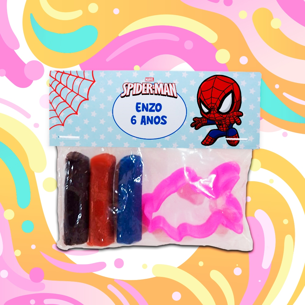 Kit Massinha com Cortador Lembrancinha Festa Infantil Personalizado Aranha Baby Outros