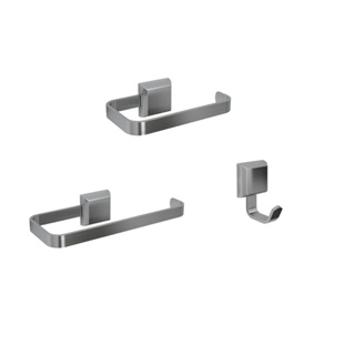 Kit Porta Papel Higiênico E Porta Toalha De Rosto Luxo + Cabide Lavabo Prata em Oferta na Shopee