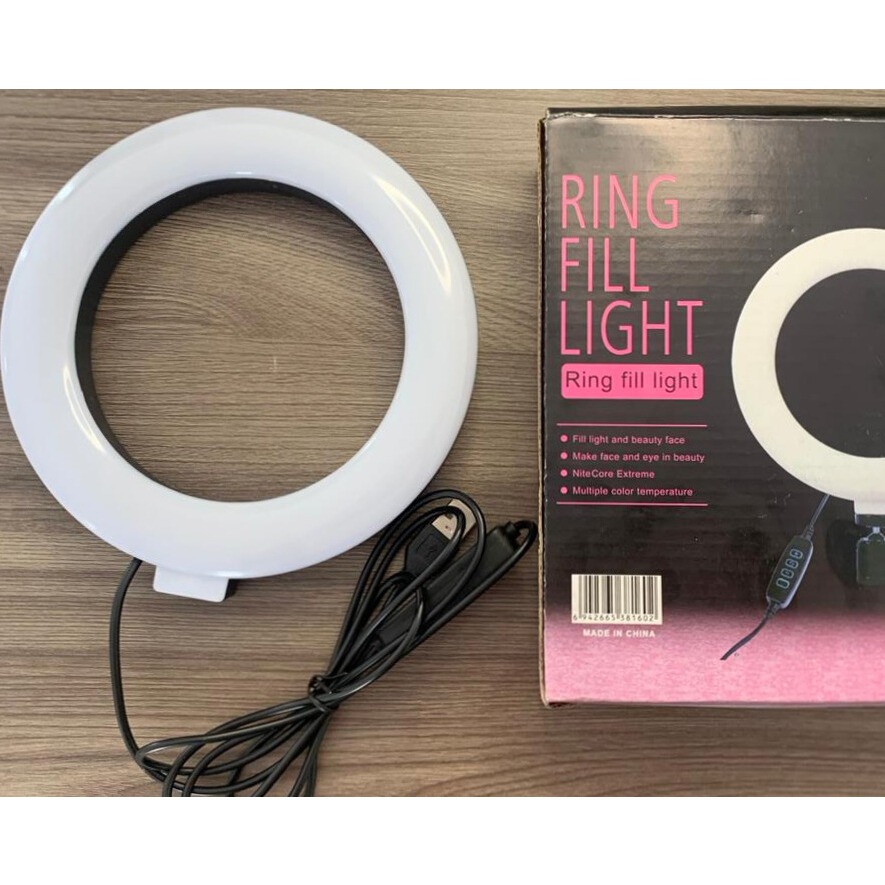 Ring Light De Mesa 6 Polegadas 16cm com Tripé