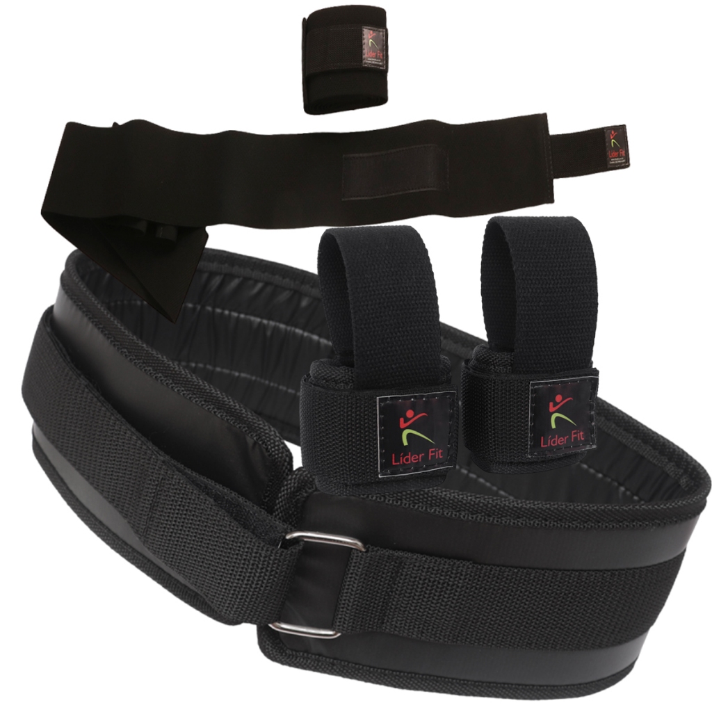 Cinta Cinturão Cinto Abdominal  Agachamento  +Joelheira Elástica Profissional Par Strap Tala