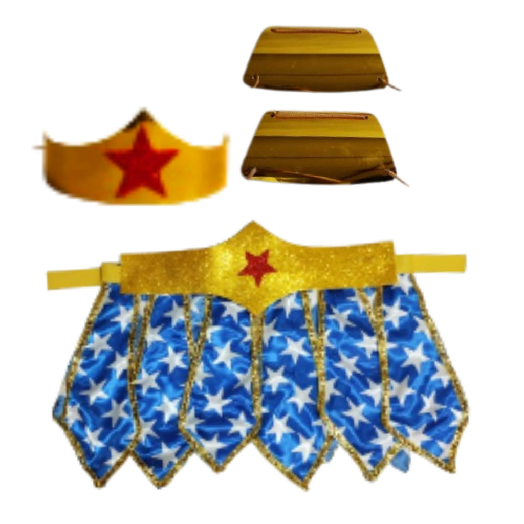 Fantasia adereço de Mulher Maravilha ADULTO personagem guerreira  feminina,  carnaval kit mulher maravilha, heroína, mulher maravilha Tiara, cinturão e braceletes cosplay festa carnaval adulta