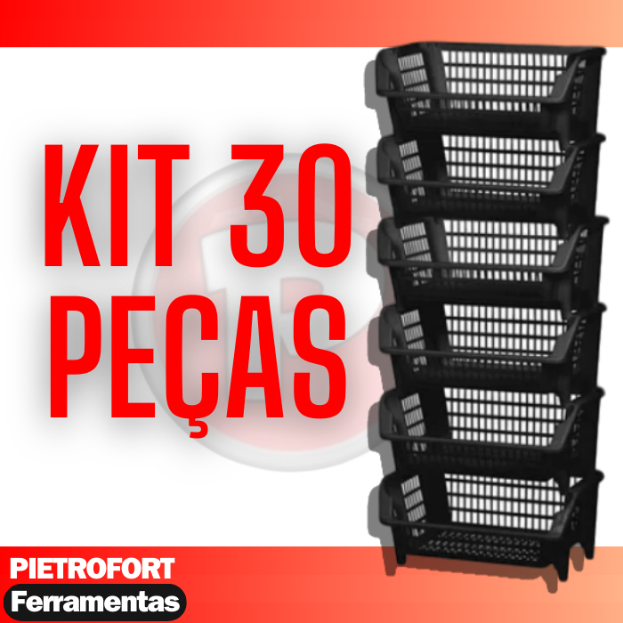 30 Peças Cesto Empalhável Expositor Organizador Preto em Oferta na Shopee