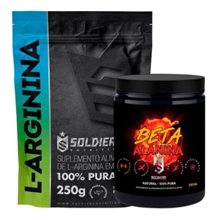 Kit: Arginina 250g + Beta Alanina 250g - 100% Puro Importado - Soldiers Nutrition