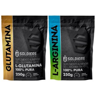 Kit: Arginina 250g + Glutamina 250g - 100% Pura Importada - Soldiers Nutrition
