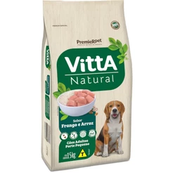 Ração Vitta Natural para Cães Adultos de Pequeno Porte Sabor Frango e Cereais - 15Kg