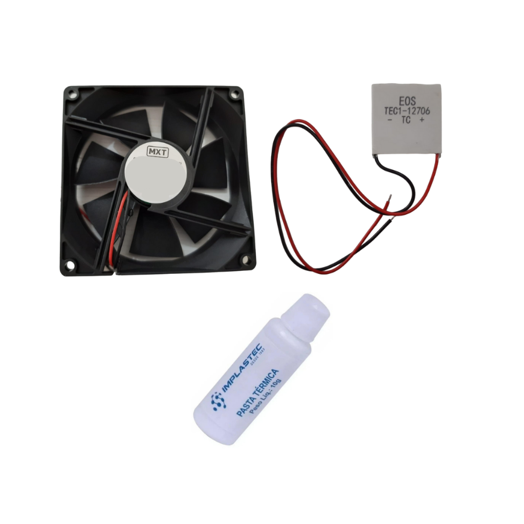 Kit 1 Placa Peltier 12706 + 1 Cooler 12v E 1 Pasta Térmica Para Bebedouro