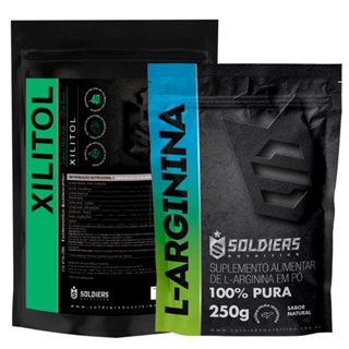 Kit: Xylitol 1Kg + Arginina 250g - 100% Puro - Soldiers Nutrition