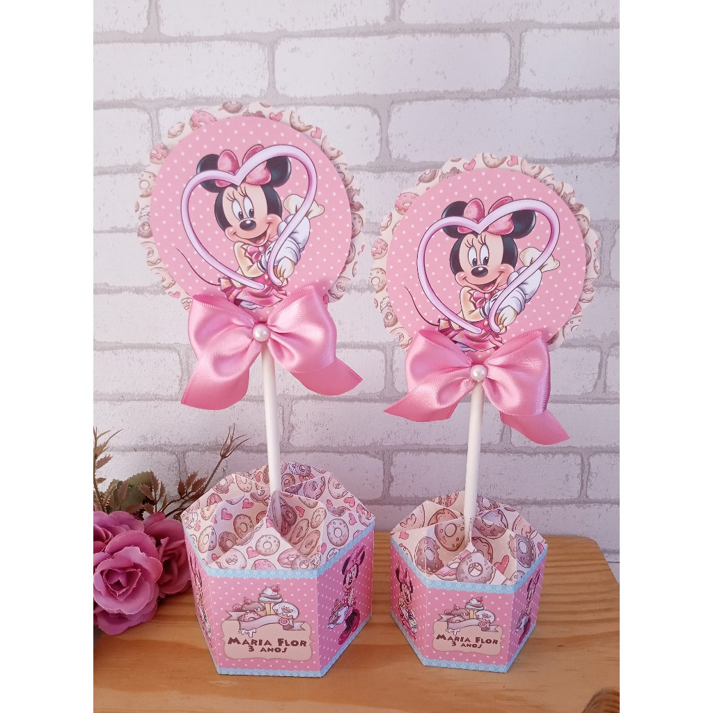 Centro de Mesa Minnie Confeitaria - kit festa - lembrancinha - aniversario- caixinhas personalizadas