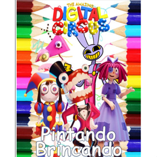 50 Desenhos Para Pintar e Colorir The Amazing Digital Circus - Folhas A4 Sulfite Avulsas/Soltas