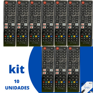 KIT 10 PEÇAS CONTROLE REMOTO SAMSUNG NETFLIX GLOBOPLAY PRIME VIDEO 9110