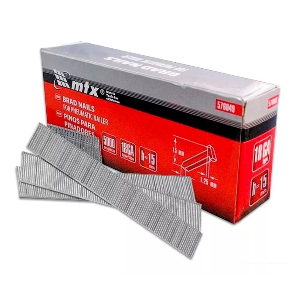 Pinos Para Pinadores Pneumáticos 15 X 1,25 X 1 Mm Embalalagem Com 5000 Unidades Mtx