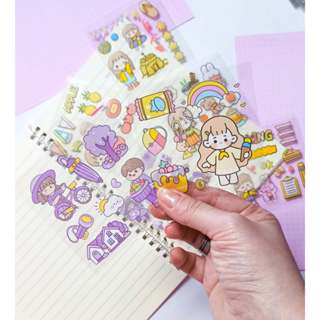 Kit 5 Cartelas de Adesivos Fofos Kawaii