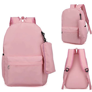 Kit Mochila Escolar Feminina De Gatinha Pink Bolsa+estojo