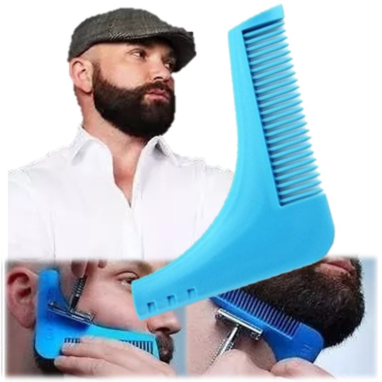 Pente para Barba Régua Modelador Cavanhaque Alinhador de Bigode Aparador Beard Barbearia