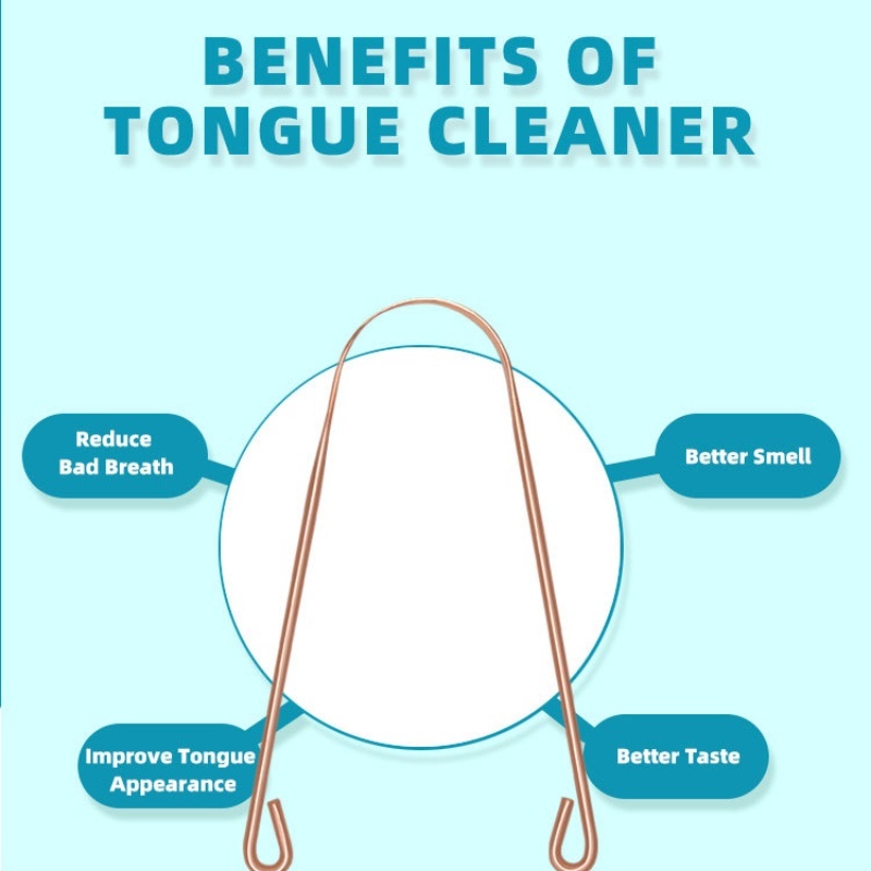 Higienizador Para Raspagem Lingual Higiene Saúde Bucal - Modelo Premium 100% Cobre Puro