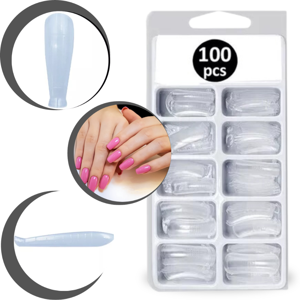 Molde F1 Unhas Gel Poligel Alongamento Polygel 100 Unidades - Envio Imediato