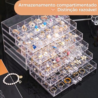 porta joias gaveta organizador de joias caixa organizadora expositor de joias caixa de joias caixa de jóias acrílicas de grande capacidade
