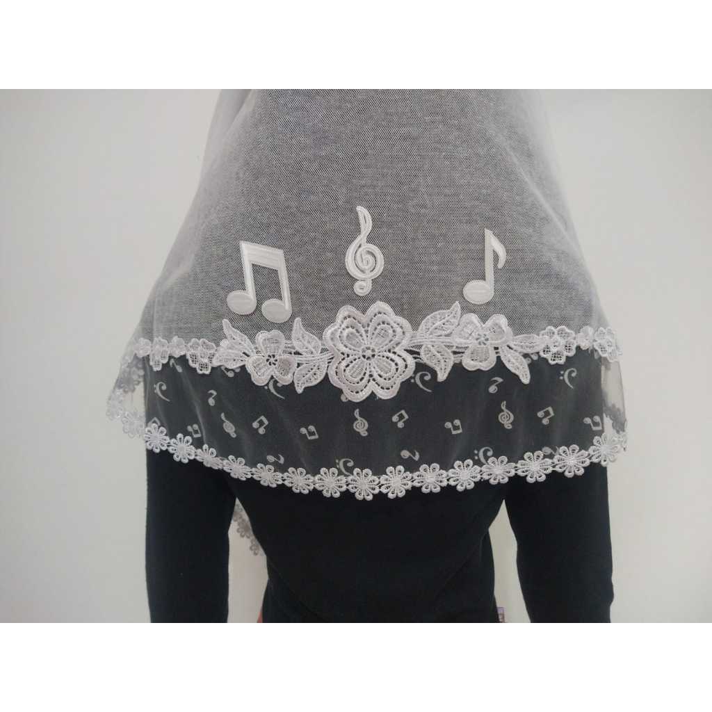 véu  4430  + apl 38 ou 112-3D + TULE NOTAS MUSICAIS/ 4430 + 1clave de sol e 2 colcheias em Oferta na Shopee