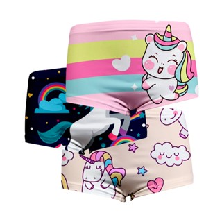 Kit 3 Calcinhas Box Infantil Estampada Unicórnio