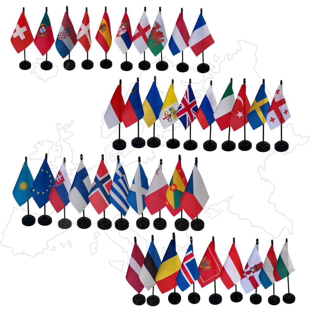 Bandeirinha de Mesa Países Europa (escolha o seu país) em Oferta na Shopee