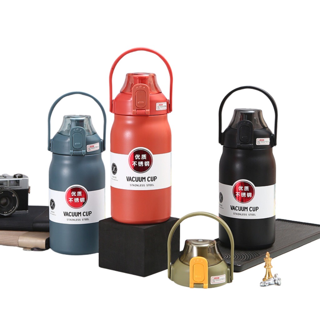 Garrafa Térmica a Vácuo 1 Litro Vacuum Cup Super Resistente - Copo Isolamento Duplo Aço Inoxidável