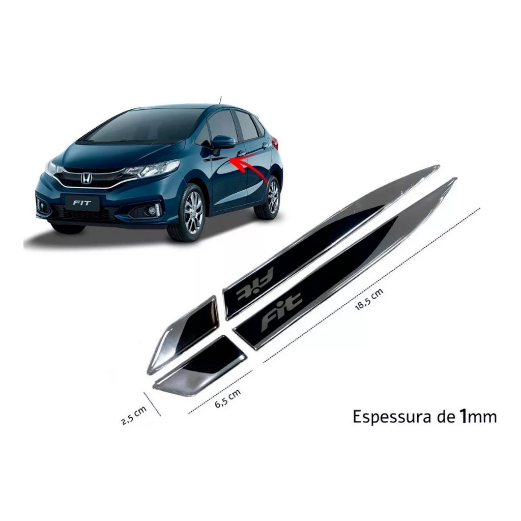 Adesivo Protetor Coluna Porta Honda Fit - Resinado
