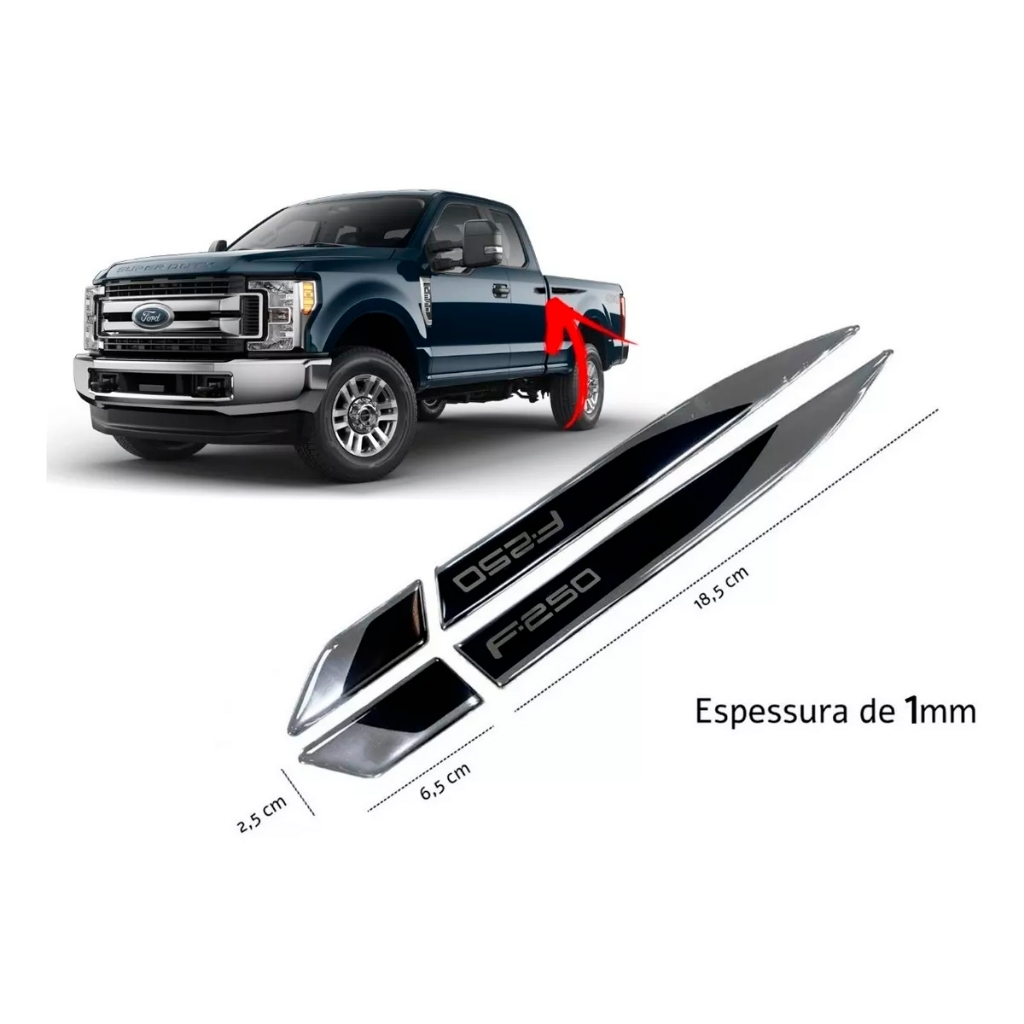 Adesivo Protetor Coluna Porta Ford F250 - Resinado