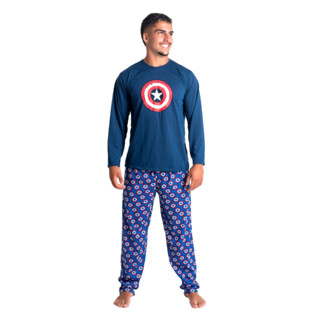 Pijama Longo Masculino Herói Manga comprida Inverno Adulto 326