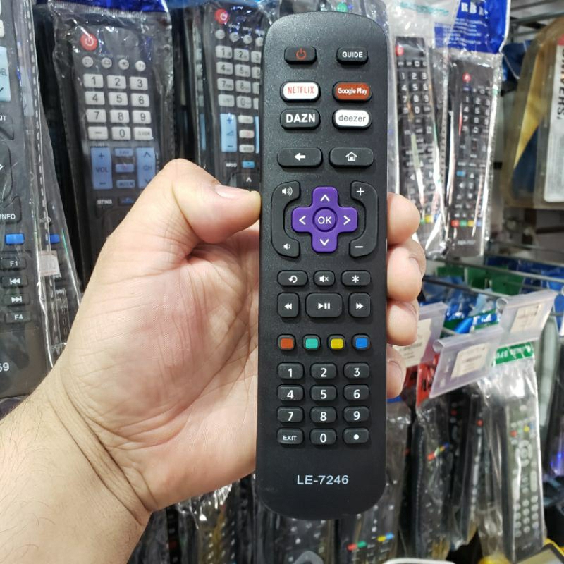 Controle Remoto Compatível TV AOC LED Roku com 4K Netflix Google play Dazn Deezer Lelong LE-7246