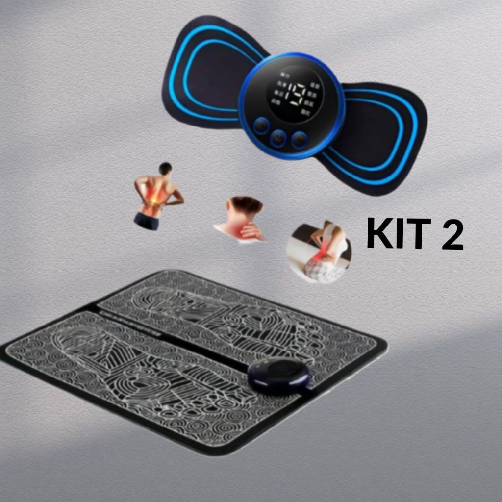 KIT Estimuladores Muscular para Pescoço e Pés EMS Elétrico Alivia Dores Musculares - 3XZ STORE