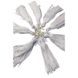 Franja Pingente Tassel De Seda BRANCO Fio de 7cm - 10 Unidades