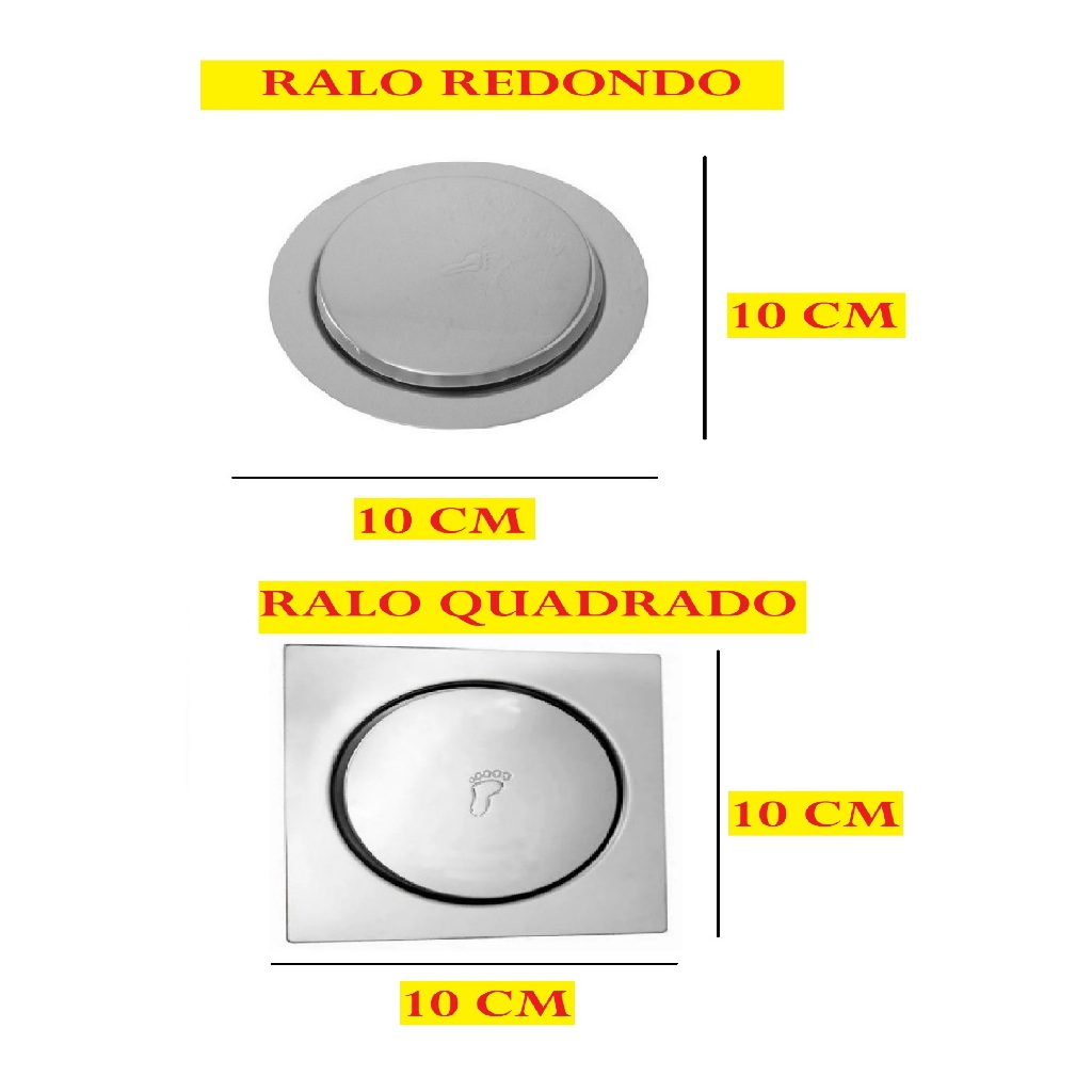 10CM Ralo Inteligente Redondo ou Quadrado Banheiro Cozinha Utensílios de Banheiro Equipamento de Banheiro