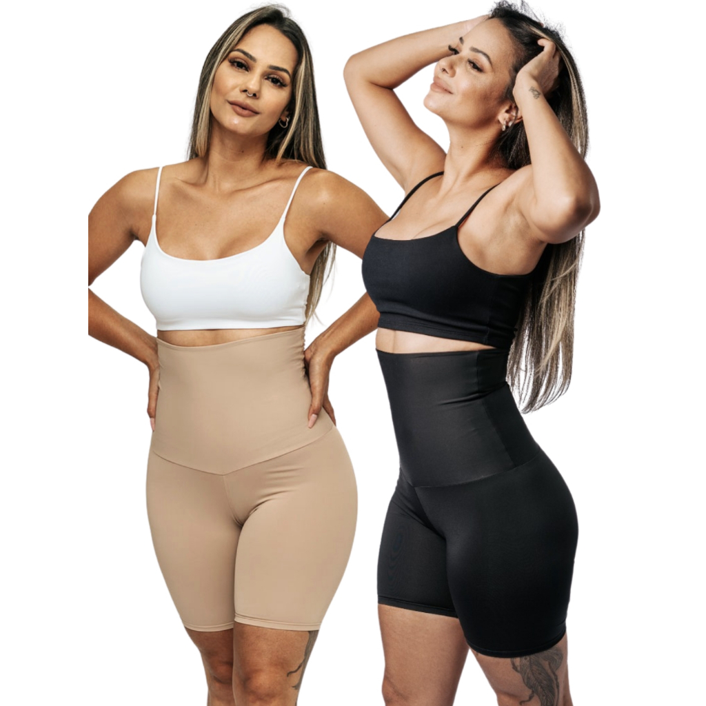 Cinta Short Modeladora  Plus Size Corrige Postura Afina Cintura Short Modelador Feminino Diminui Barriga Original
