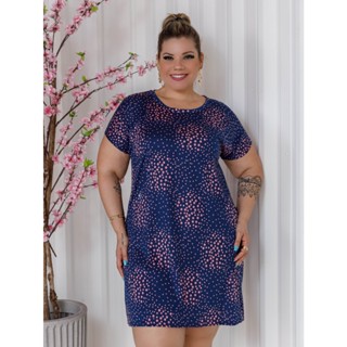 Vestido Plus Size Estampada Malha Fria Moda Verão 3RD SD627