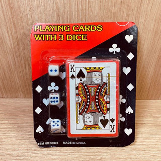Baralho de Cartas de Papel 54 Cartas Com 3 Dadinhos Jogos em Família Diversão