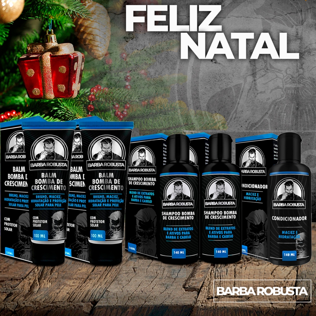 Kit produtos cuidados para a barba 2 balm 2 shampoo e 1 condicionador