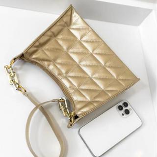 Bolsa feminina baguete bordada hobo metalizada de ombro zíper tendência moda estilosa dourada prata azul rosa